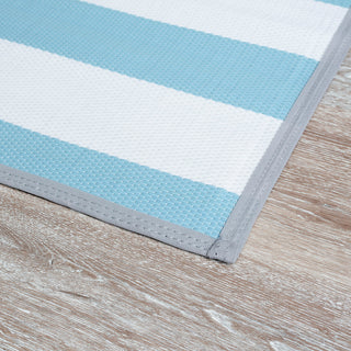 Simonson Contemporary Stripes, Aqua/White, 5'x6'11"