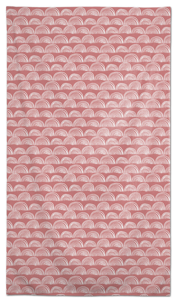 Half Circle Pattern Pink 58 x 102 Outdoor Tablecloth