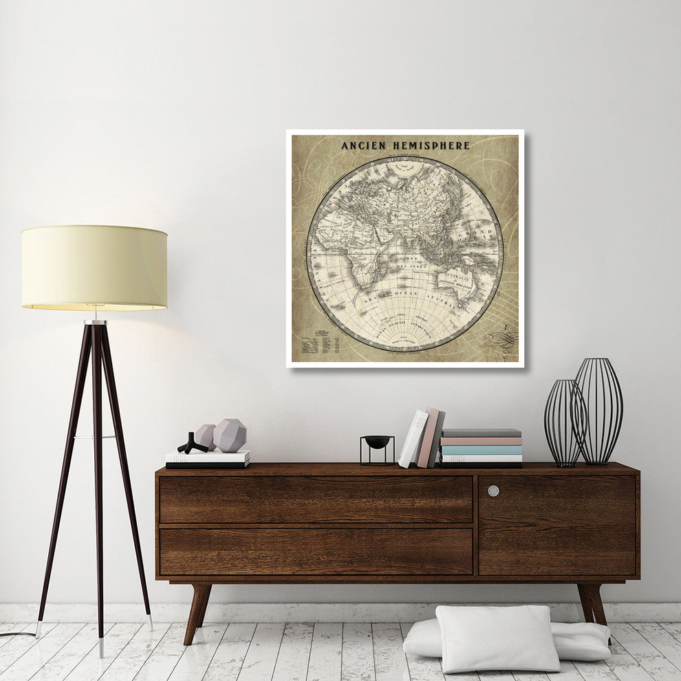 "French World Map II" Digital Paper Print by Sue Schlabach, 42"x42"