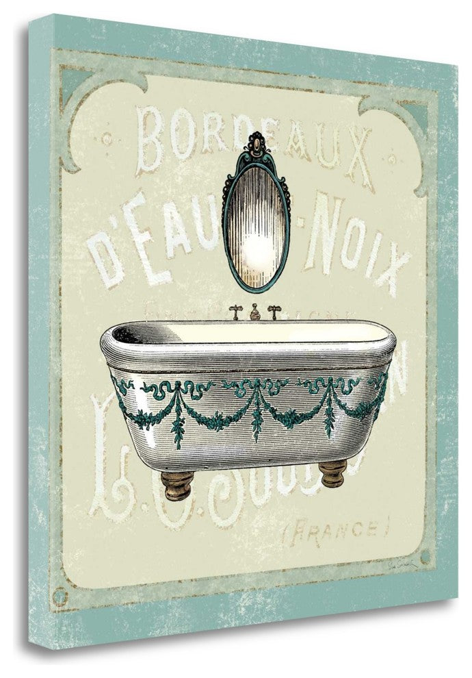 "Parisian Bath I" By Sue Schlabach, Giclee Print on Gallery Wrap Canvas