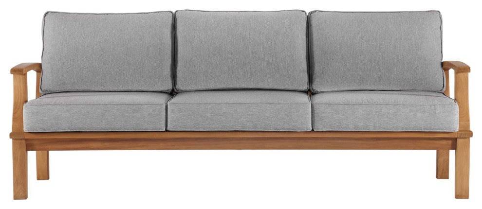 Marina Outdoor Patio Teak Sofa - Natural Gray