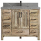 Malibu Mango 42 Single Sink Bath Vanity in Natural 2" Piatra Gray