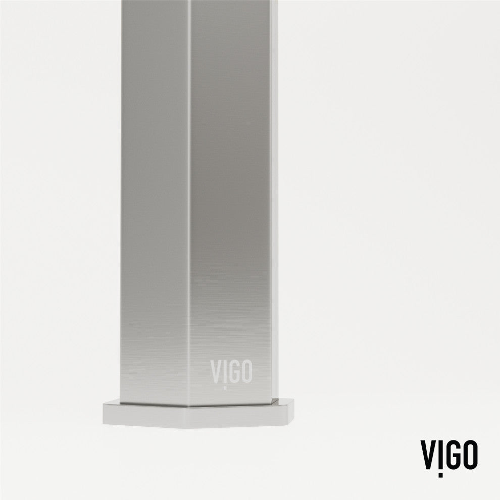 VIGO Nova 10" H Single Handle Single Hole Bathroom Vessel Faucet, Brushed Nickel