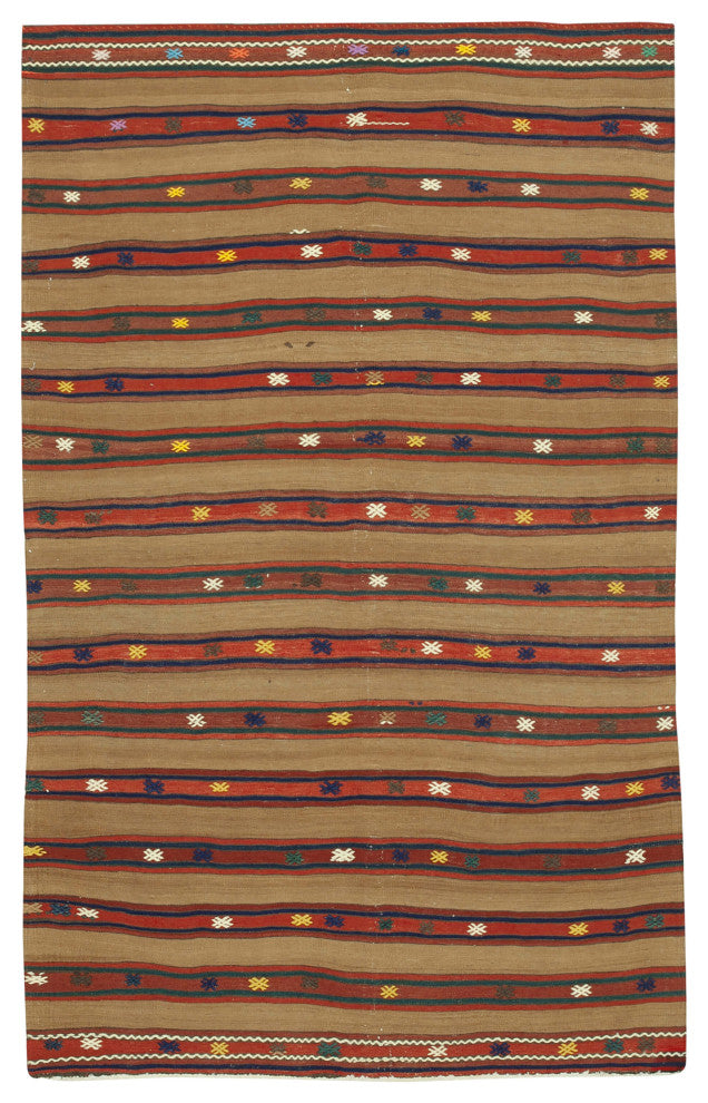 Rug N Carpet - Handwoven Oriental 5' 2'' x 8' 6'' Rustic Kilim Rug