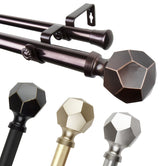 Theobald 1" Double Curtain Rod, Bronze, 28-48"