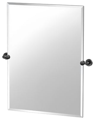 Glam Frameless Rectangle Mirror, Matte Black, 31.5"