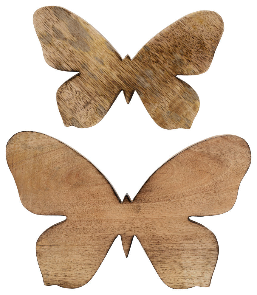 Wood, 12"h Butterfly Deco, Brown