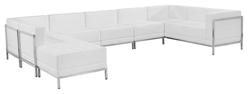 Hercules Imagination Series Melrose White Leather U-Shape Sectional