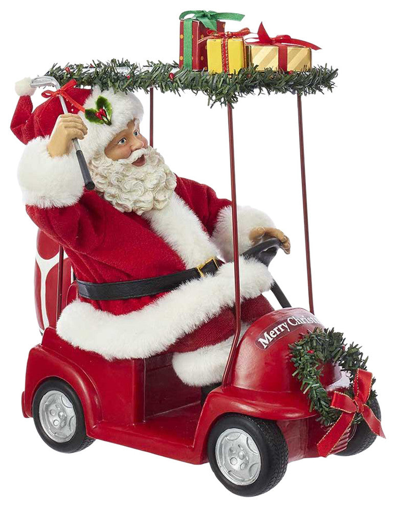 11.25" Fabrich Santa Driving Golf Cart