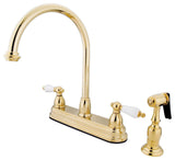 Kingston Brass Centerset Kitchen Faucet, Polished Brass