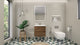 Belli 24" Wall Mounted Single Bathroom Vanity Set, Rosewood, Glossy White Top
