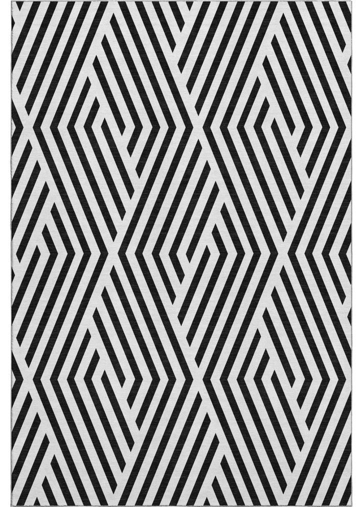 Premium Machine Washable Mayfield AMF550 Black 2'6" x 3'10" Rug