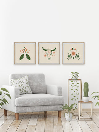Wild Thoughts Triptych, Set of 3, 12x12 Panels