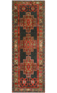 Fine Vintage Distressed Gianna Charcoal/Beige Runner, 3'7x10'4
