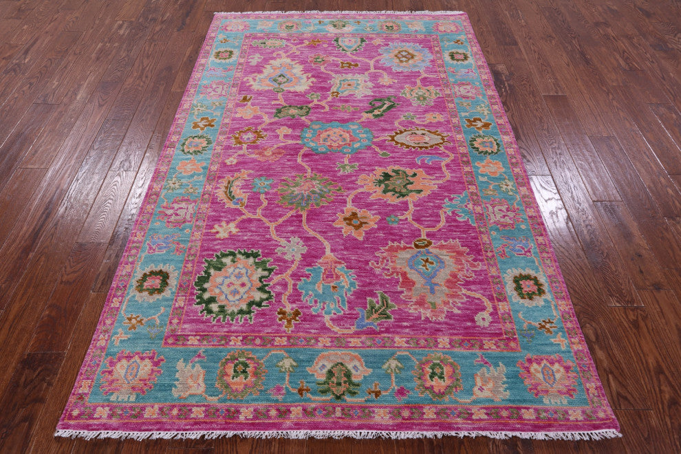 5' 3" X 8' 0" Turkish Oushak Hand Knotted Wool Rug - Q15871
