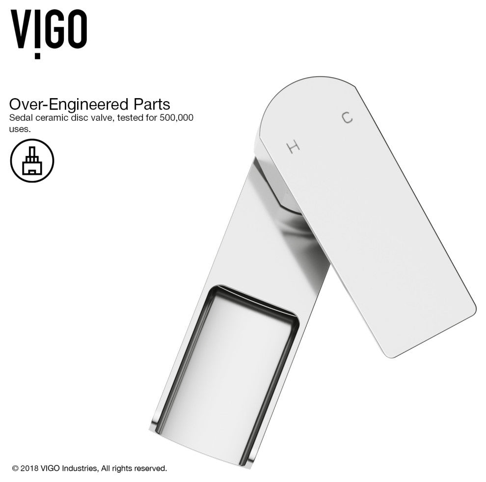 VIGO Ileana 7" H Single Handle Single Hole Bathroom Faucet, Chrome, Without Extras