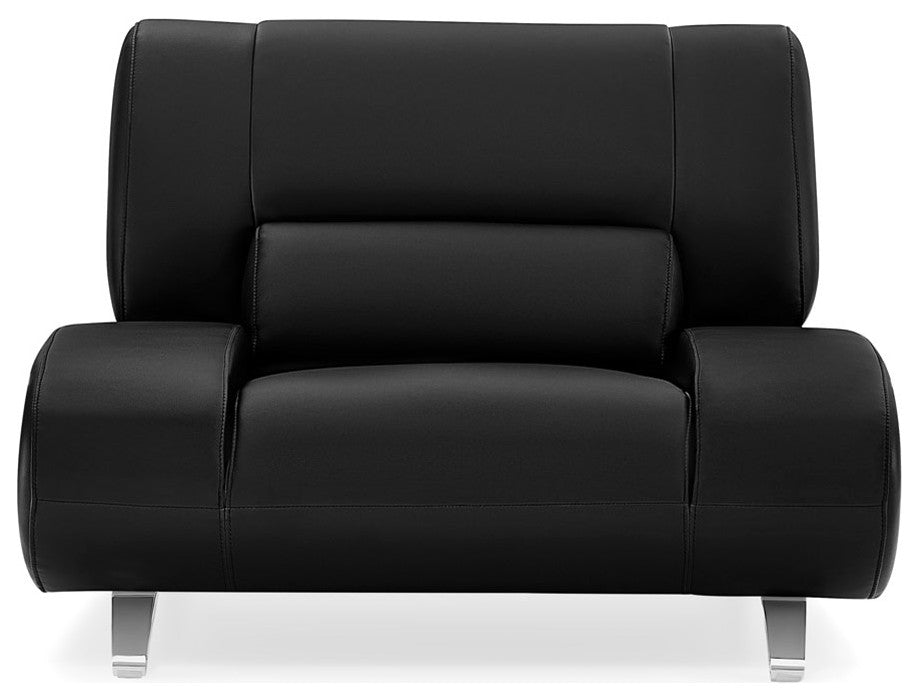 Modern Aspen Black Microfiber Leather Chair