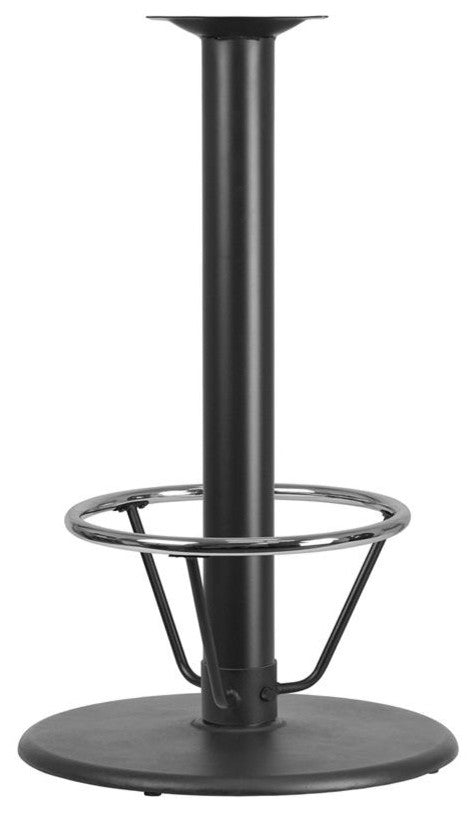 24'' Round Restaurant Table Base with 4'' Dia. Bar Height Column and Foot Ring
