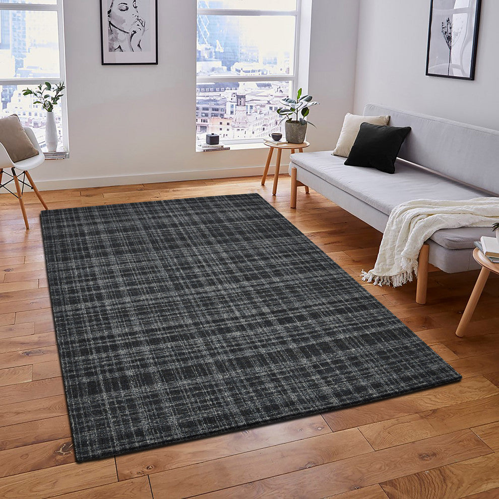 Laurel Turlen Area Rug, Dark Gray, 7'6" x 9'6", Plaid