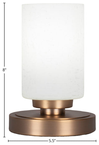 Luna 1-Light Table Lamp, New Age Brass/White Muslin