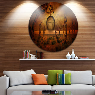 End Of Time, Abstract Digital Art Round Wall Art, 38"