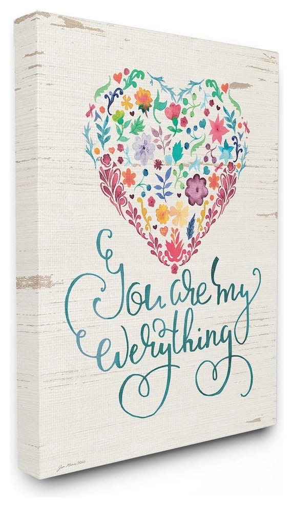Stupell Ind. You Are My Everything Floral Heart Canvas Art, 30x40