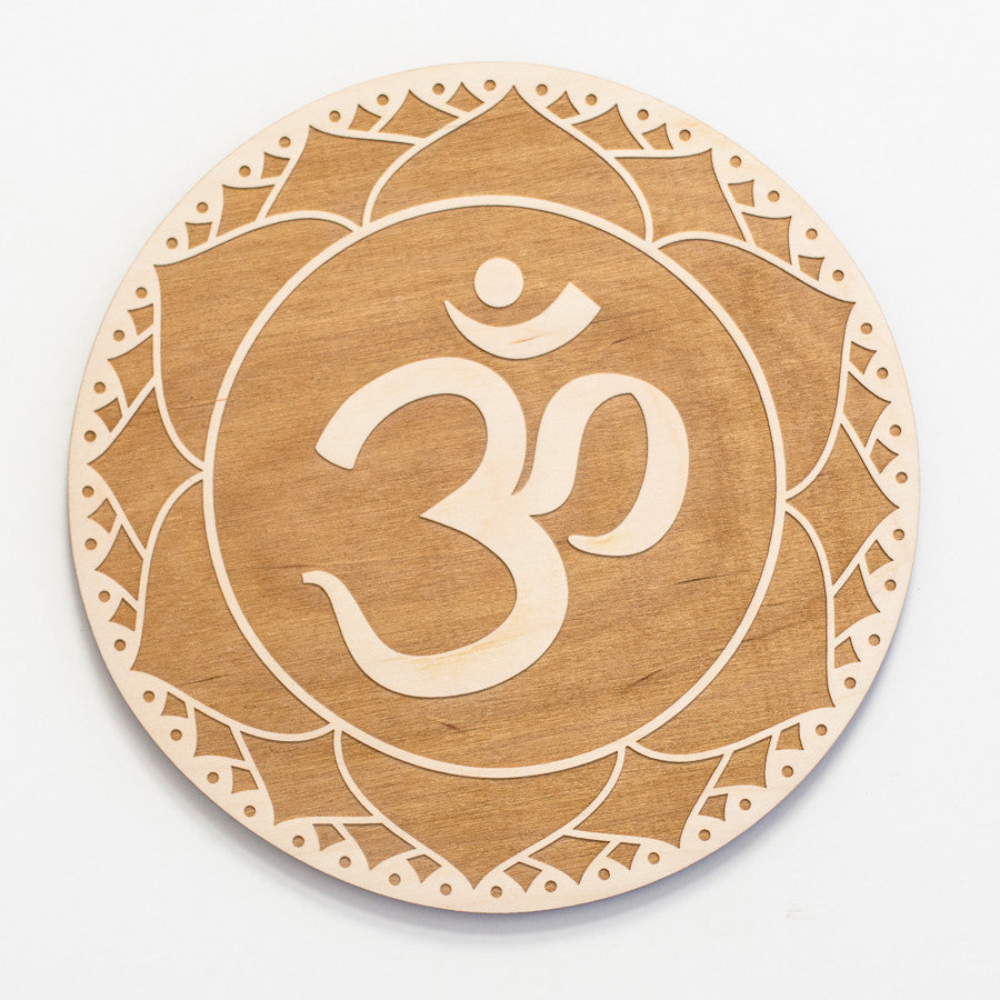 Crown Chakra Engraved Wood Sign, 8"x8"