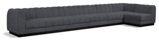 Quinn Chenille Upholstered 7-Piece L-Shaped Modular Sectional, Grey