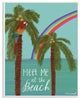 Meet Me At The Beach With Palms Bright Tropical Rainbow Parrot Wall Art, 13"x19"