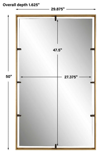 Uttermost 09754 Egon 29-7/8" W x 50" H Rectangular Framed - Warm Gold / Bronze