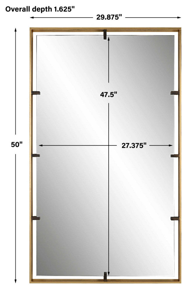 Uttermost 09754 Egon 29-7/8" W x 50" H Rectangular Framed - Warm Gold / Bronze