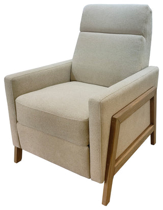 Chapel Hill Luna Recliner With Wood Frame, Beige