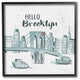 Hello Brooklyn Bridge Cityscape Watercolor Design, 12"x12"