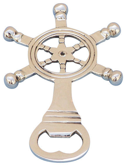 Ship Wheel Bottle Opener, Brass