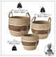 3 Piece Stripes Wicker Basket Set