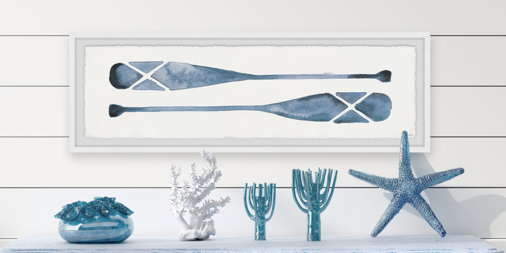 "Paddle Blues" Framed Painting Print, 45"x15"
