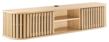 Modway Fortitude Wall-Mounted Wood TV Stand for TVs up to 70" in Oak