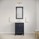 Elizabeth 24" Single Sink Carrara White Marble Vanity, Monarch Blue