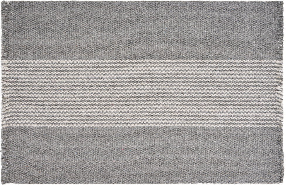 Bold Striped Place Mat, Gray/White
