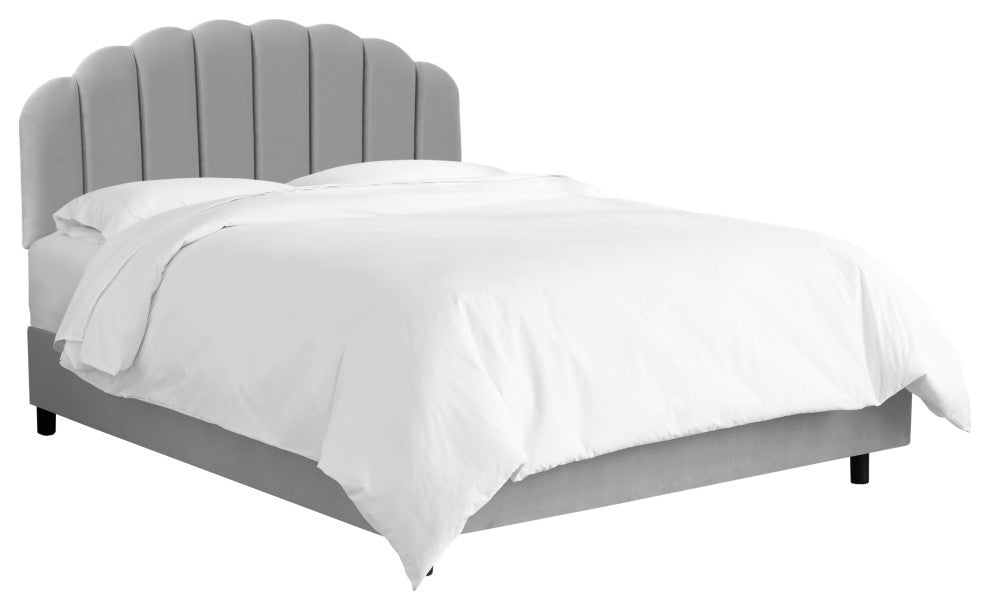 Bed, Velvet Steel Gray, Queen