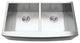 Gourmetier Stainless Steel Double Bowl Farmhouse Kitchen Sink, Brushed
