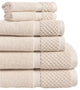 Diplomat 6-Piece 100% Cotton Bath Towel Set, Creme