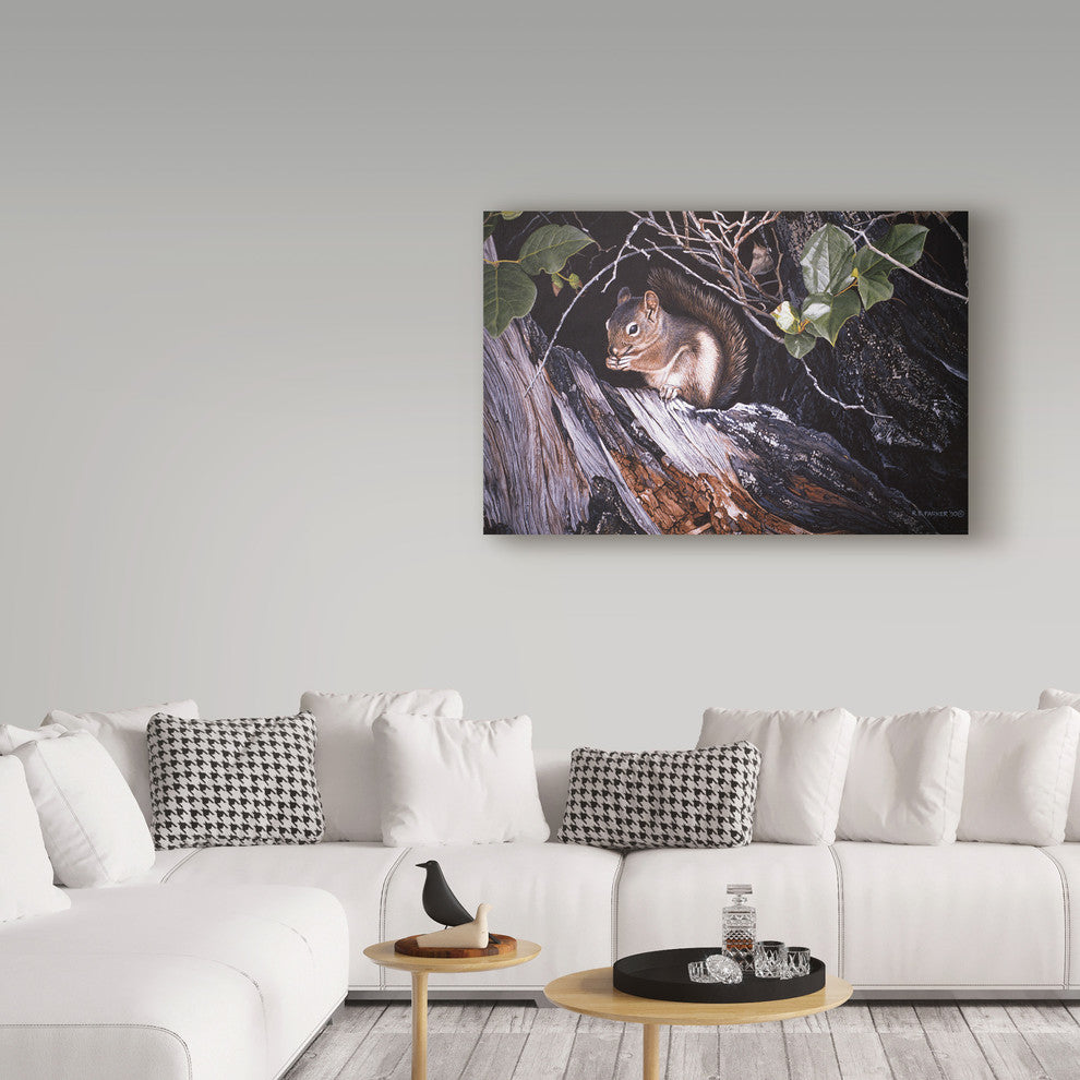 Ron Parker ''Red Squirrel In Salac'' Canvas Art, 19"x12"