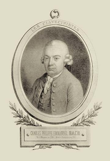 Charles Philippe Emmanuel Bach - Fine Art Giclee Print 24" x 36"