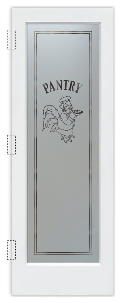 Pantry Door - Rooster Chef - Primed - 28" x 96" - Book/Slab Door