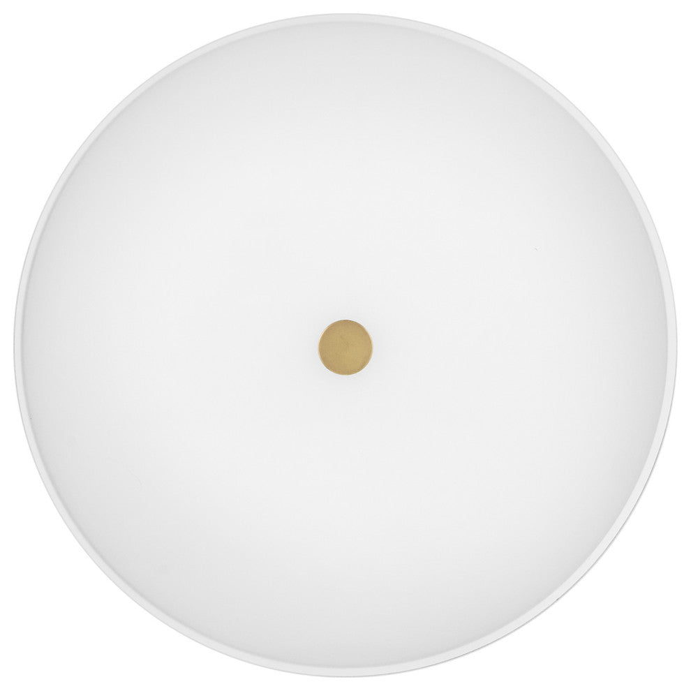 Lark 83513 Tess 2 Light 14"W Flush Mount Ceiling Fixture - Lacquered Brass