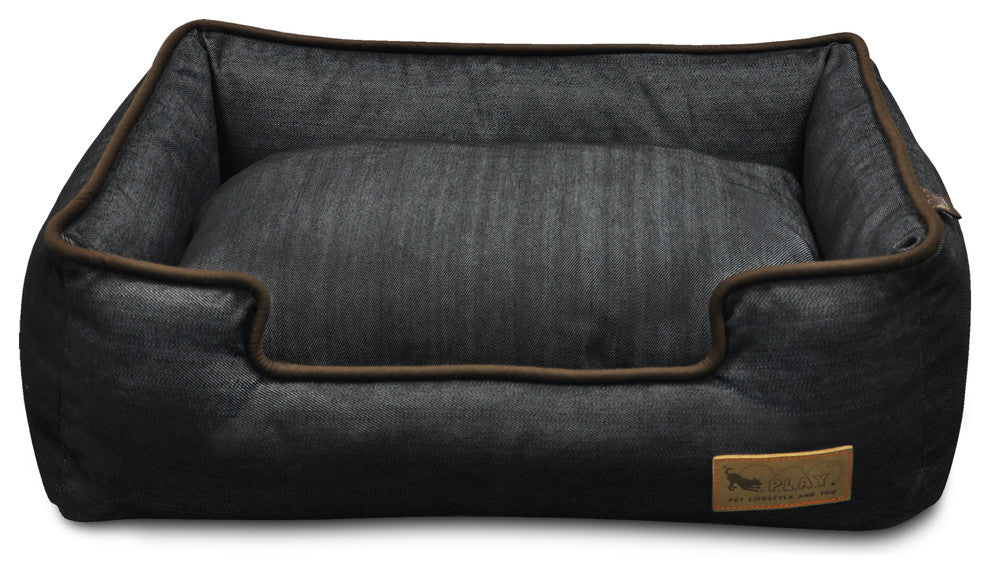 Lounge Bed Denim, Brown, Medium
