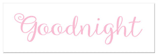 Goodnight 12"x36" Canvas Wall Art, Pink