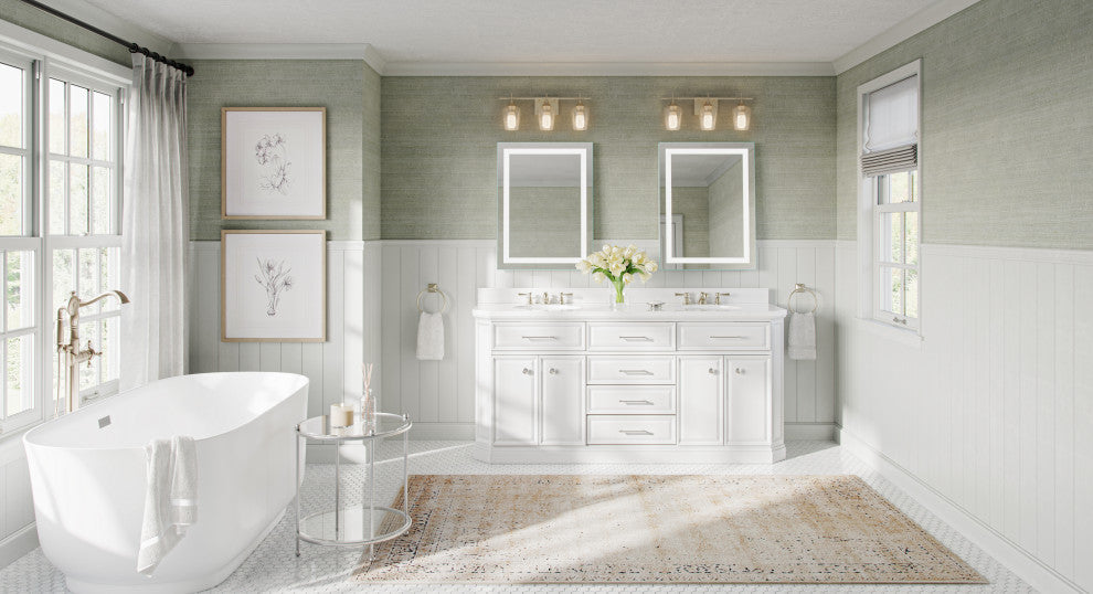 IB MIRROR Dimmable Lighted Bathroom Mirror Harmony, Crystal Clear Mirror, 55"x36"