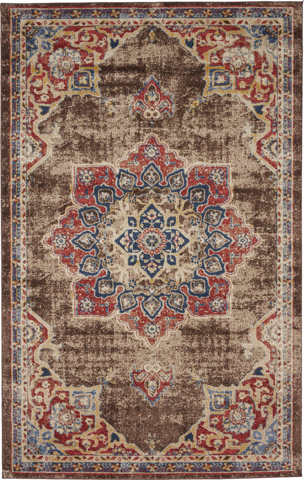 Unique Loom Chocolate Brown Helios Utopia 5' 0 x 8' 0 Area Rug